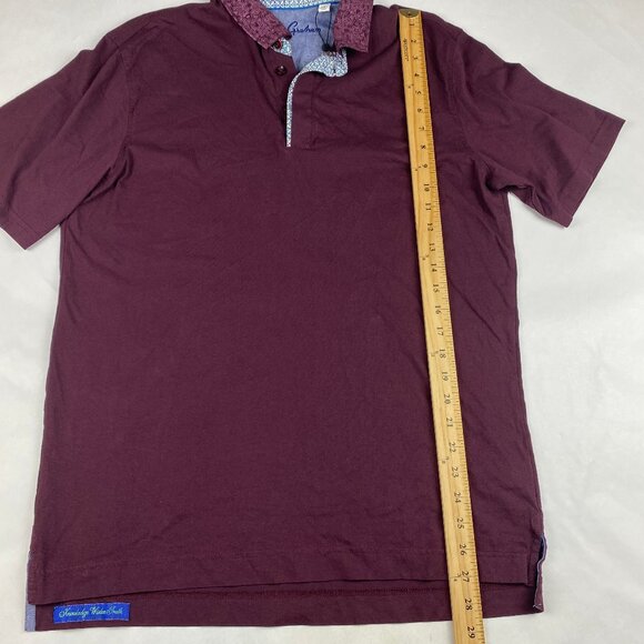 Robert Graham Short Sleeve Polo Shirt Men’s Medium Classic Fit Burgundy - Picture 7 of 10